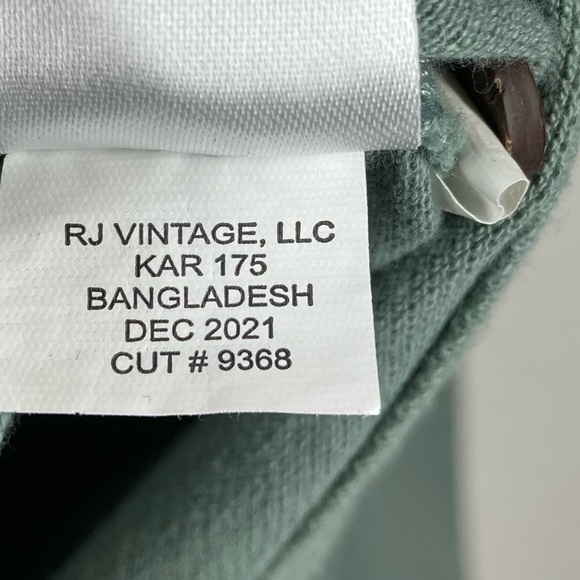 Tailor Vintage Mens Button Down Shirt Long Sleeves Light Green Large Cotton - Picture 13 of 14